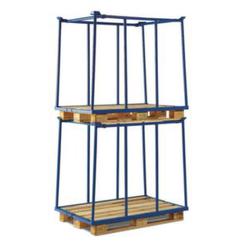 Paletten Stapelbügel mit Klemmvorrichtung aus Stahl - Tragfähigkeit 1000 kg für Paletten (LxB 1200x1000 mm, Nutz H 1000 mm) in RAL 5012